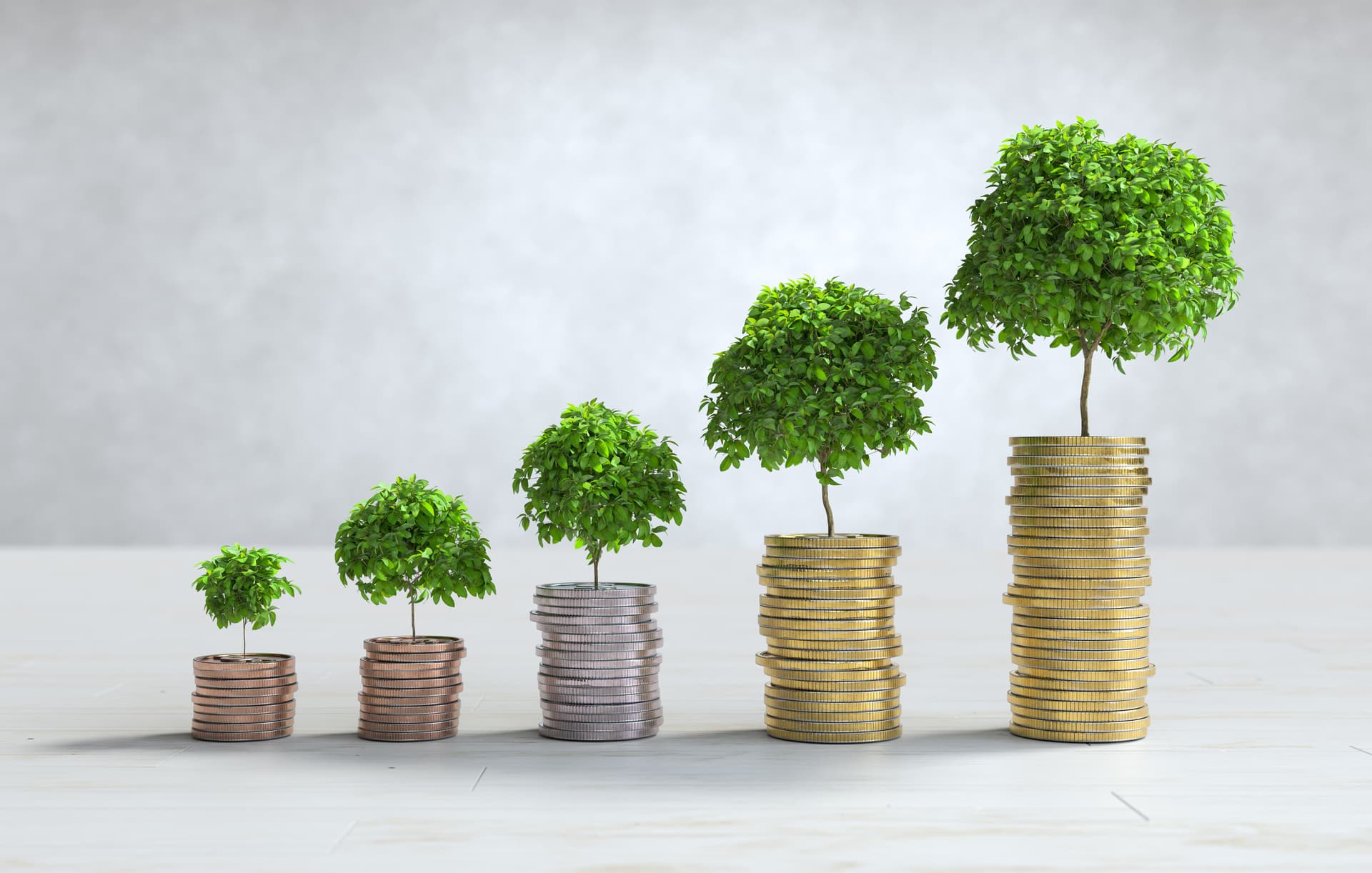 Stacked coins representing savings and wealth